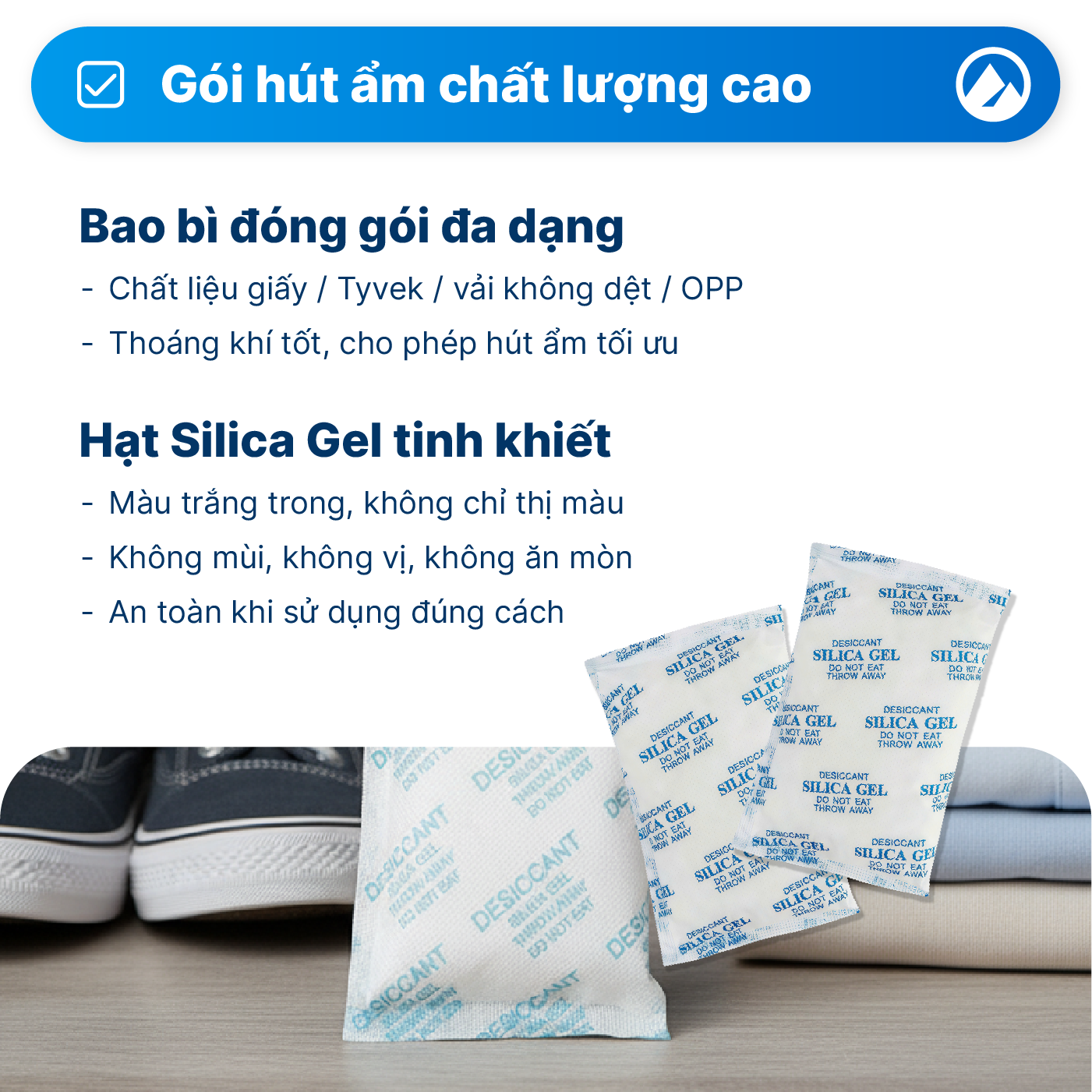Gói hút ẩm Silicagel loại 100 gram - Ảnh 3