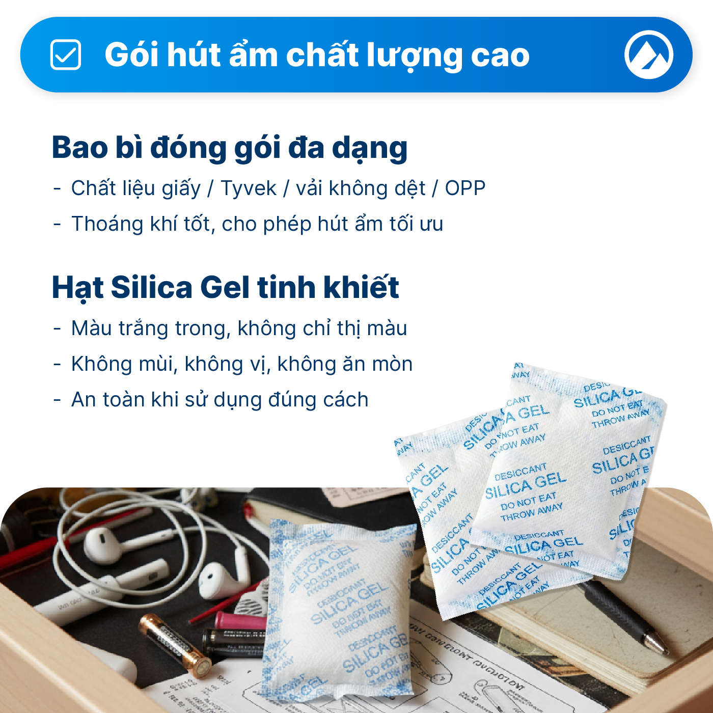 Gói hút ẩm Silicagel loại 30 gram - Ảnh 2