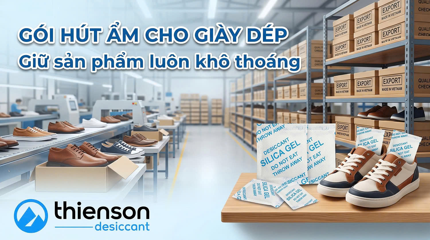 gói hút ẩm silica gel cho giày dép