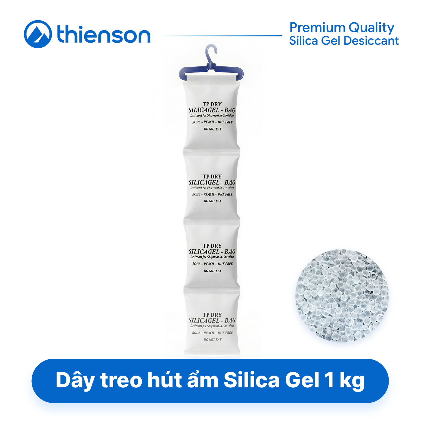 Gói hút ẩm Silicagel loại dây 1kg 4 túi
