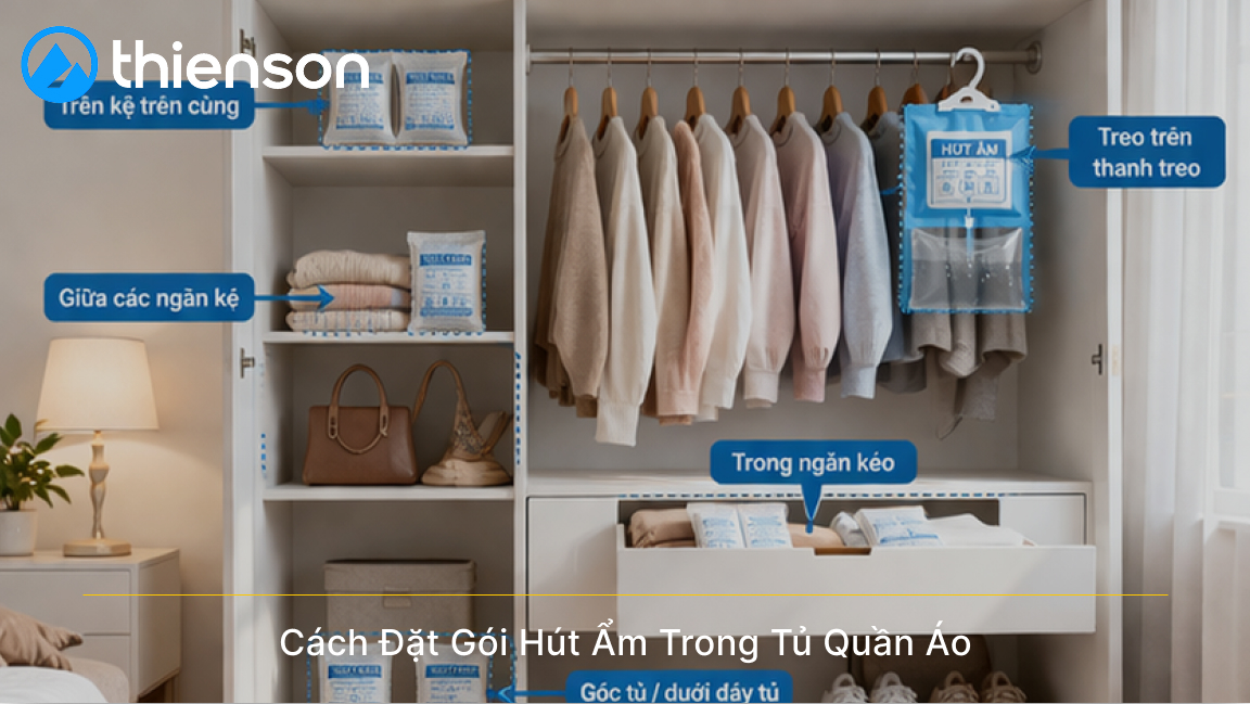 Đặt Gói Hút Ẩm Đúng Vị Trí Giúp Tăng Hiệu Quả Chống Ẩm