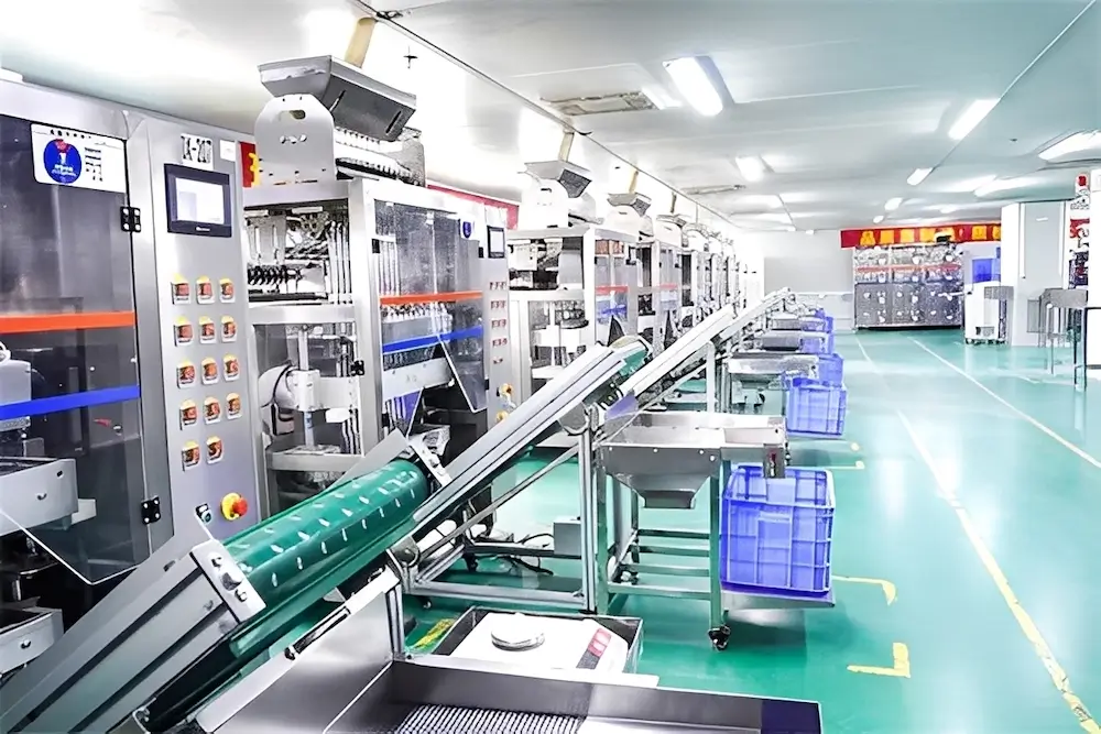 automated vertical form fill seal VFFS packaging machines used for silica gel desiccant production