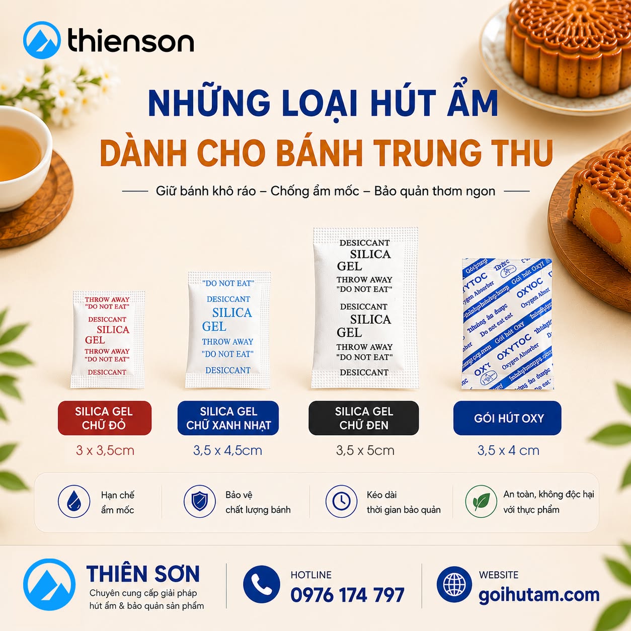 Gói hút ẩm bánh trung thu